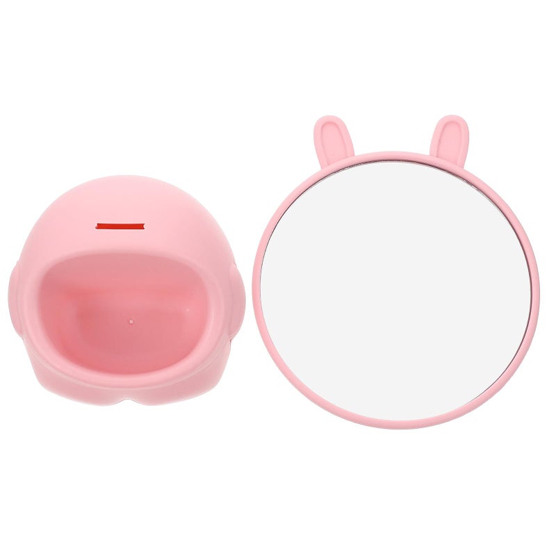 Rotatable Pink Desktop Dressing Table Mirror Wear Resistant for Home Dormitory - Image 2