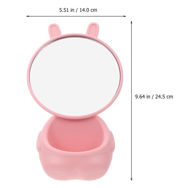 Rotatable Pink Desktop Dressing Table Mirror Wear Resistant for Home Dormitory - Image 3