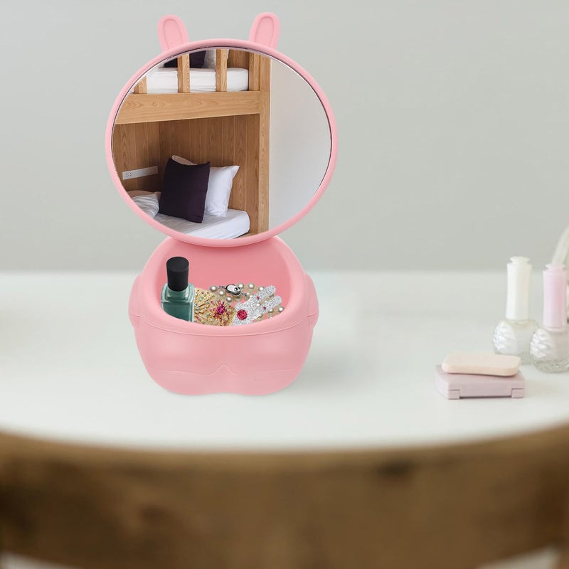 Rotatable Pink Desktop Dressing Table Mirror Wear Resistant for Home Dormitory - Image 5