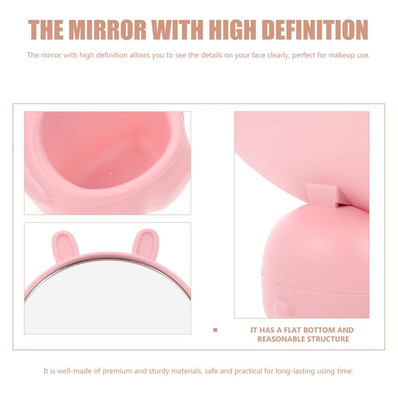 Rotatable Pink Desktop Dressing Table Mirror Wear Resistant for Home Dormitory - Image 4