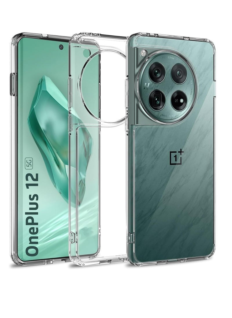 Case for OnePlus 12, Clear Mobile Phone Case, Shockproof, Reinforced Corners, Mobile Phone Case, Back Cover, TPU, Lightweight, Ultra Thin Anti-Scratch Case, Transparent, Soft Touch Case