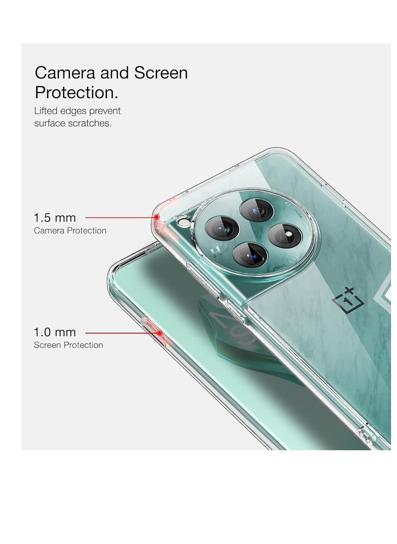 Case for OnePlus 12, Clear Mobile Phone Case, Shockproof, Reinforced Corners, Mobile Phone Case, Back Cover, TPU, Lightweight, Ultra Thin Anti-Scratch Case, Transparent, Soft Touch Case