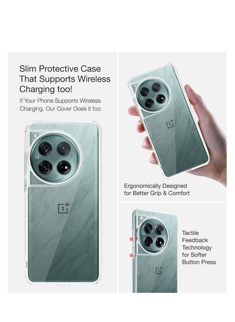Case for OnePlus 12, Clear Mobile Phone Case, Shockproof, Reinforced Corners, Mobile Phone Case, Back Cover, TPU, Lightweight, Ultra Thin Anti-Scratch Case, Transparent, Soft Touch Case