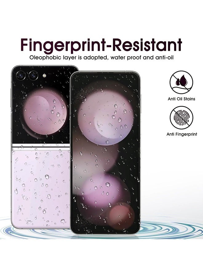 Wffo 14-in-1 - For Samsung Galaxy Z Flip 6 Case - Screen Protector / Camera Lens Protector / Screen Protector on the Back / Side Protector / Dust Plug / Clear MagSafe Bracket / With Lanyard - TPU Drop Protection - Full Body Protection Shock Case - Purple - Image 3