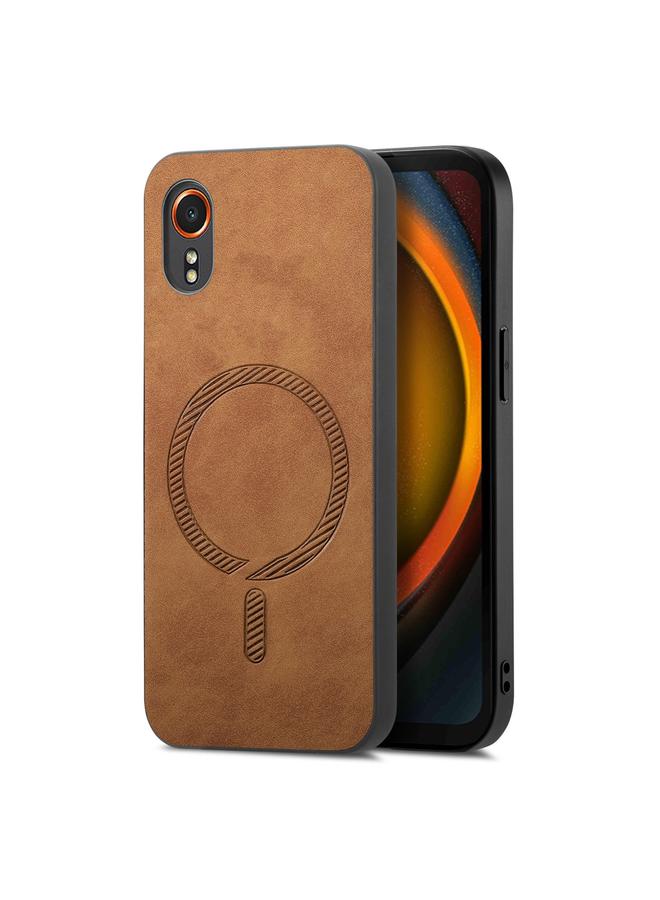 S-TOP Case For Samsung Galaxy XCover 7 Solid Color Retro Magsafe PU Back Cover Phone Case - Image 1