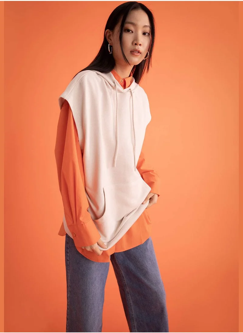DeFacto Oversized Sleeveless Hooded Gilet