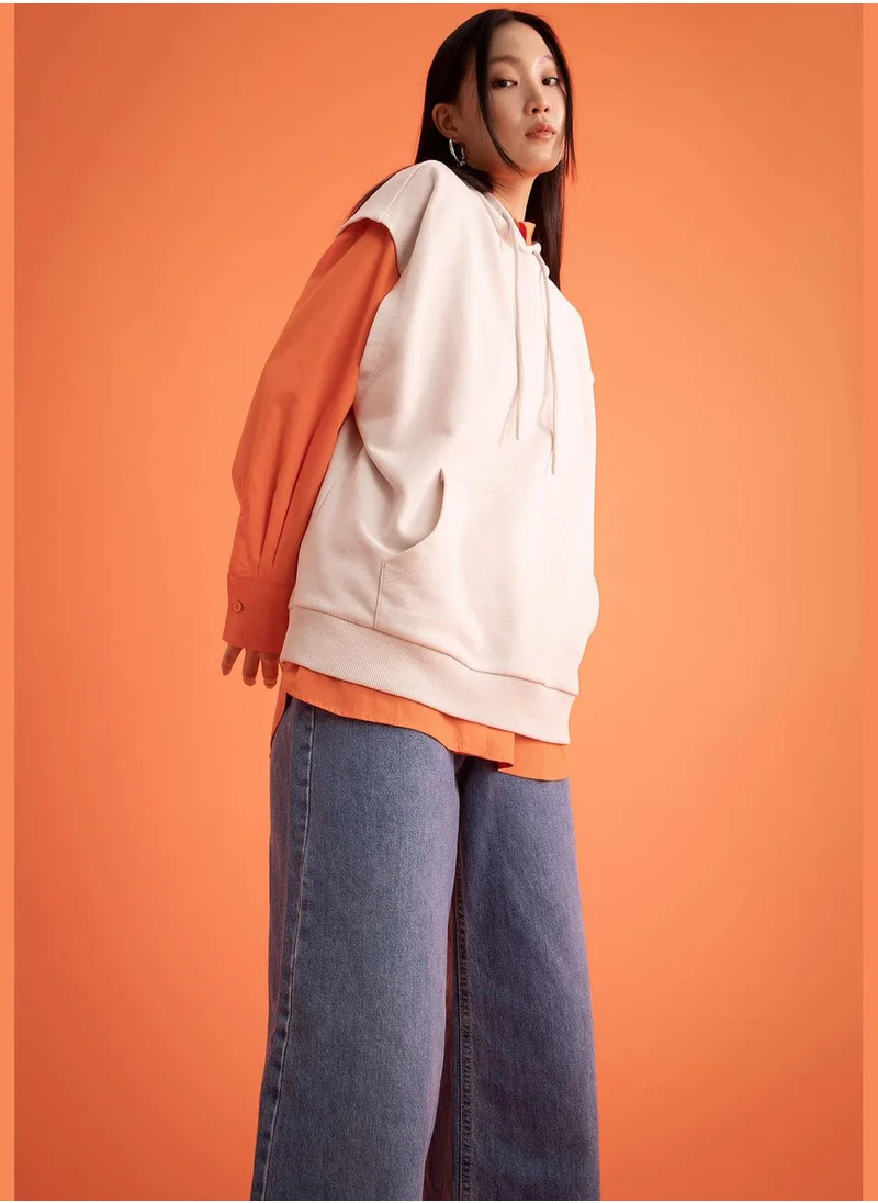 DeFacto Oversized Sleeveless Hooded Gilet