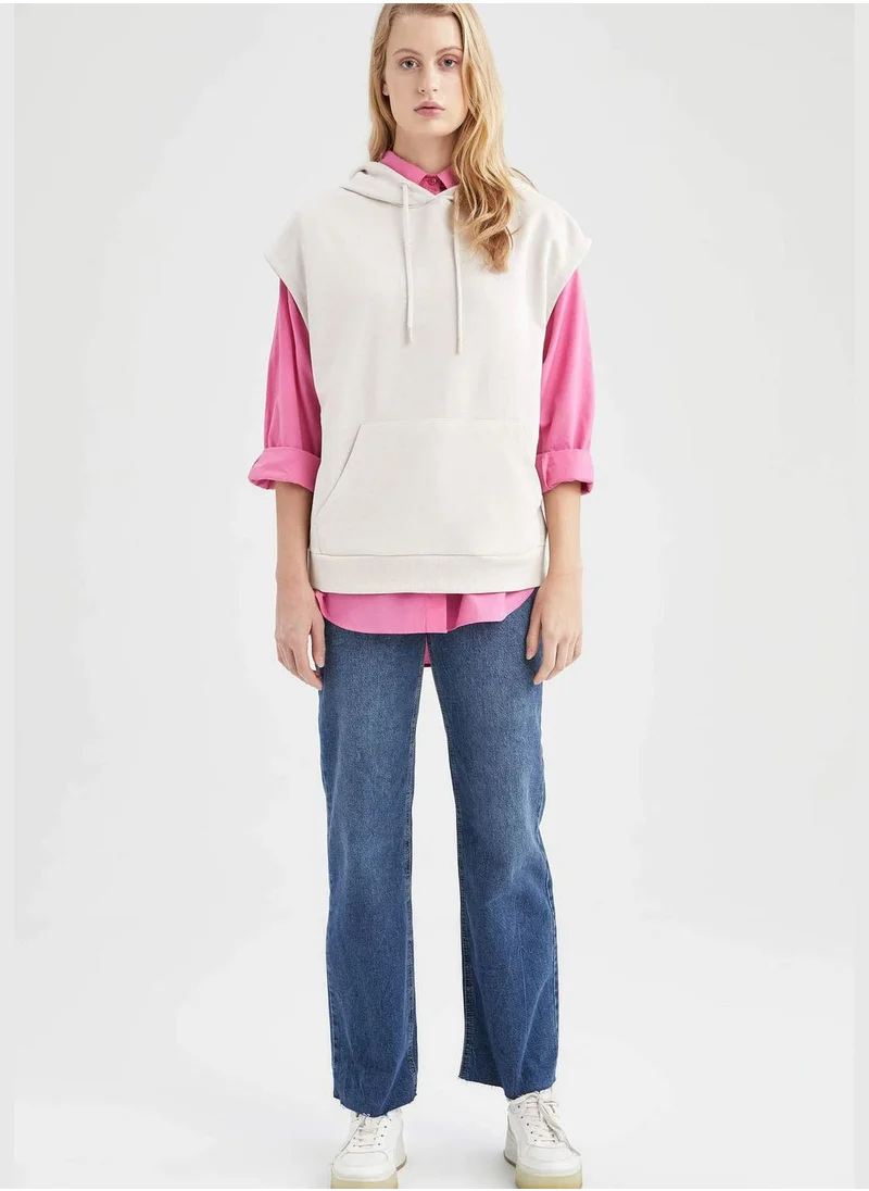 DeFacto Oversized Sleeveless Hooded Gilet