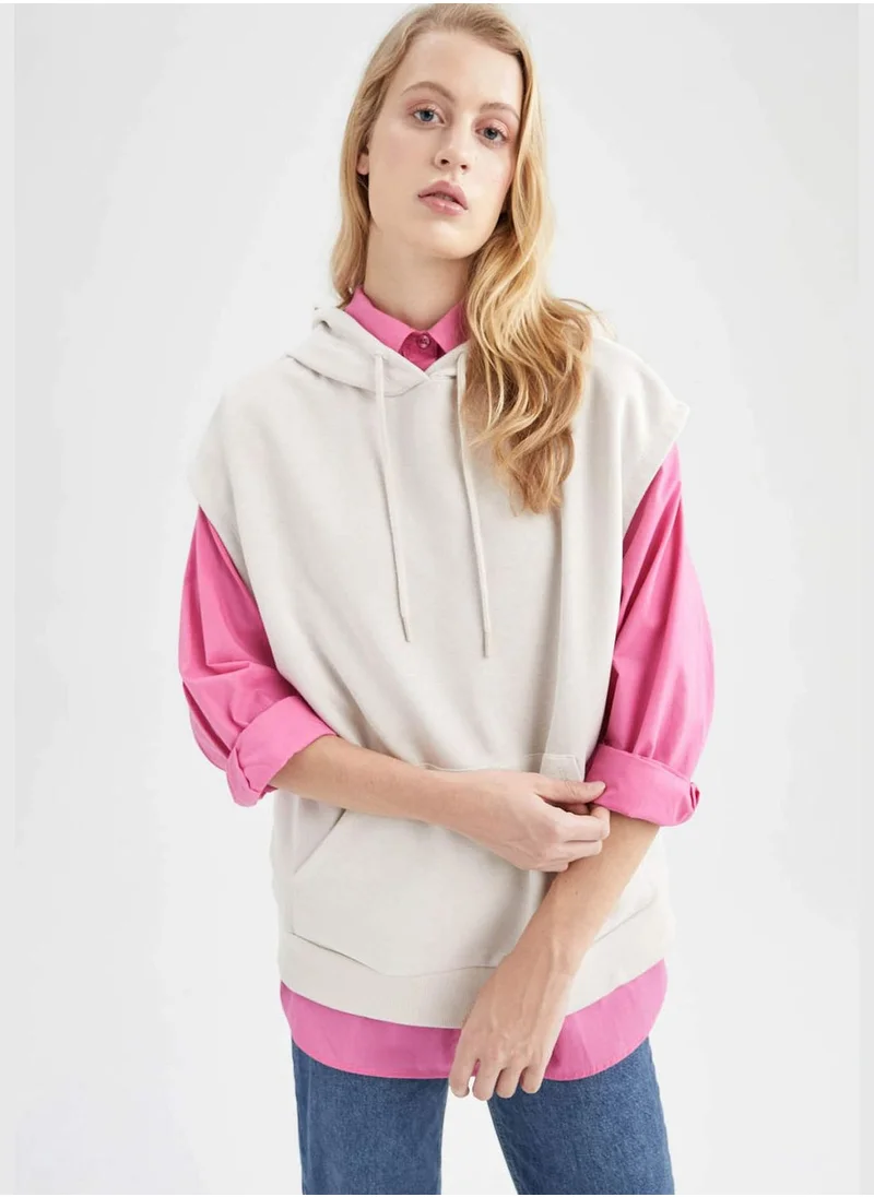 DeFacto Oversized Sleeveless Hooded Gilet