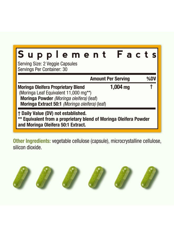 Doctor's Recipes Moringa 11,000 mg Strength, Complete Green Superfood, Natural Antioxidant Support, Non-GMO, 60 Vegan Caps, No Caffeine Soy Gluten - Image 2