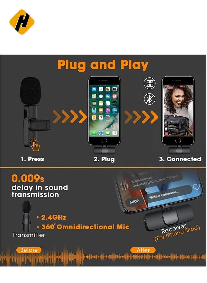 HuHa "Enhanced Performance: Wireless Lavalier Microphone for iPhone and iPad, Easy Plug-and-Play" - Image 3
