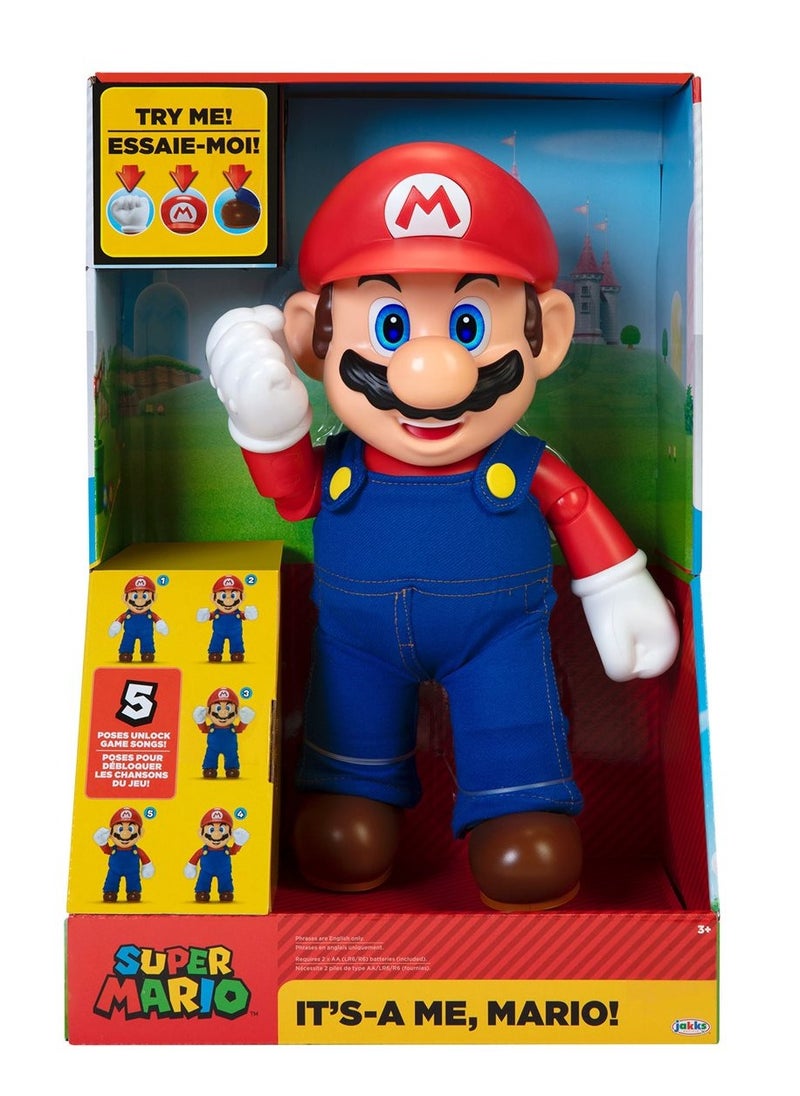 Jakks - Super Mario It's A Me Mario! Talking Deluxe Action Figure - Image 1