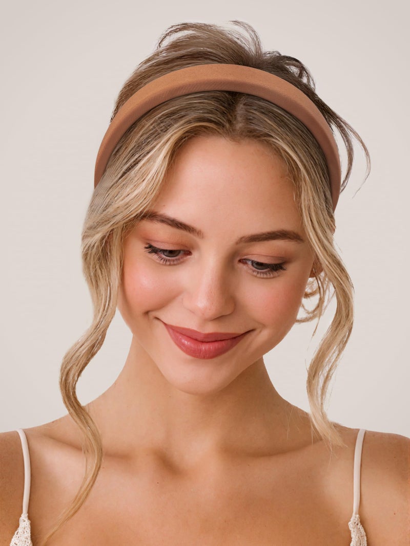 Sunolga 7 Pack Brown Headbands for Women Girls Non Slip Floral Padded Hairbands Cute Pearl Head bands Wide Headbands Trendy Hair Accessories - Image 5