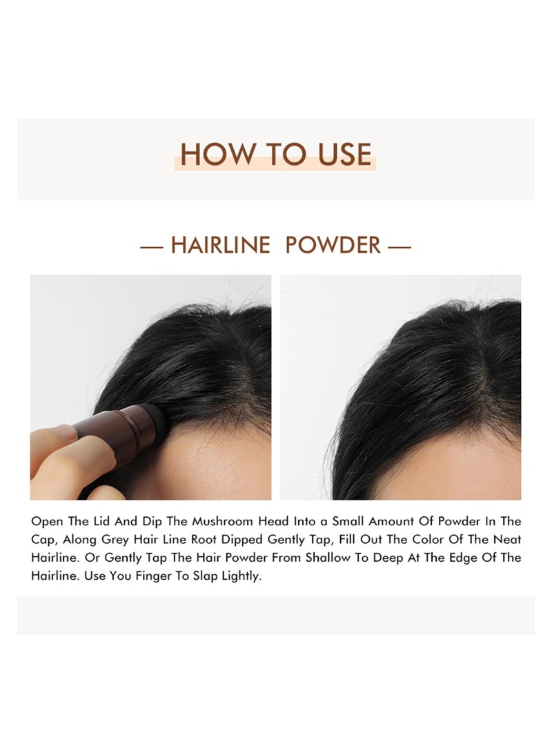 SYOSI Hairline Powder Stick, Eyebrow Powder, Waterproof Hairline Shadow Powder, For Thinning Hair, Bald Spots, Draw Eyebrows, Root Cover Up Powder For Women Men Instantly Conceals Hair Loss(Black) - Image 2