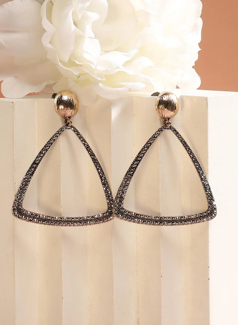 SOHI Triangle Cluster Artificial Drop Earring Jewellery