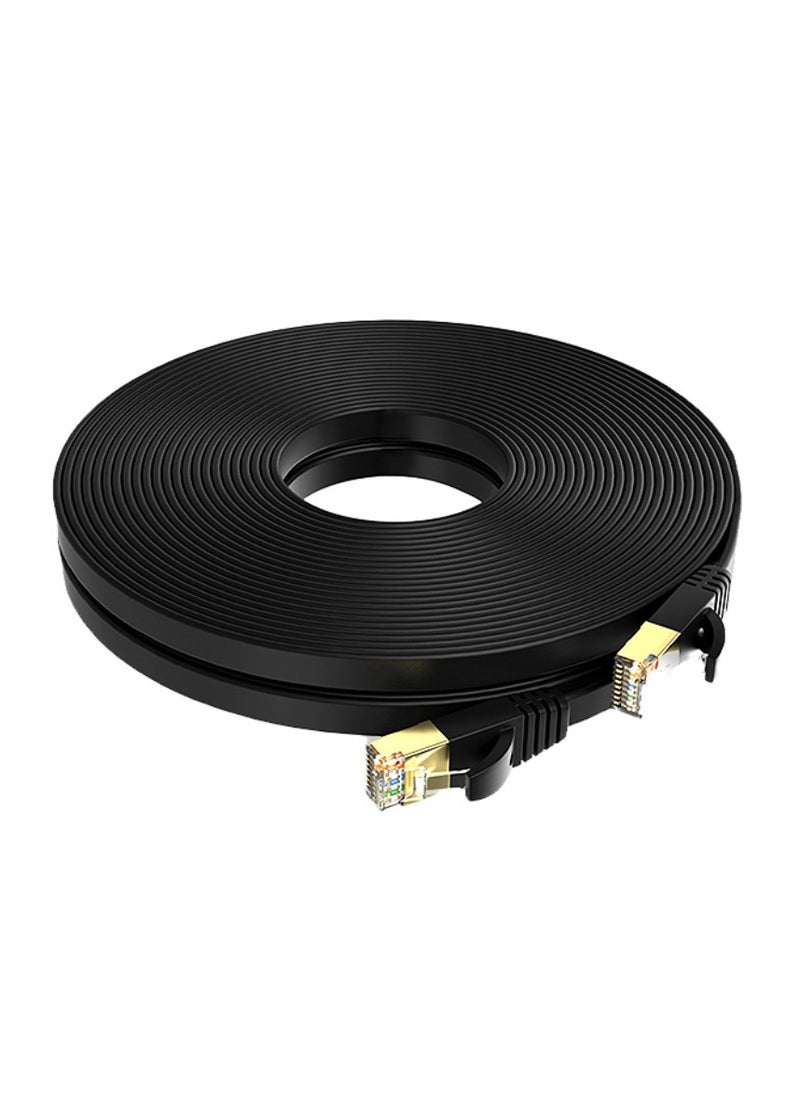Angmei 10m Cat 7 Ethernet Cable, High Speed Gigabit Flat Lan Network Cable, Flat Internet Cord，10Gbps 600Mhz Shielded Internet Patch Cord，Outdoor &Indoor Shielded Long LAN Network Patch Wire with Rj45 Connectors for Switch, Router, Modem  - Image 2