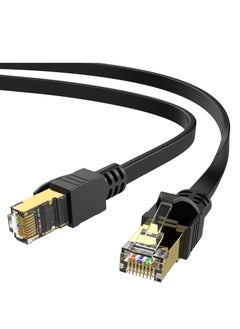 Angmei 10m Cat 7 Ethernet Cable, High Speed Gigabit Flat Lan Network Cable, Flat Internet Cord，10Gbps 600Mhz Shielded Internet Patch Cord，Outdoor &Indoor Shielded Long LAN Network Patch Wire with Rj45 Connectors for Switch, Router, Modem  - Image 3