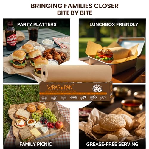 WRAP n PAK Food Wrapping Paper Roll (11 Inch x 25 Meter, Plain Brown, Pack of 1) Food Grade, Lab Tested | Oil Resistant, Non-Soggy Parchment Paper | Ideal for Roti, Chapati, Burger, Pizza - Image 3