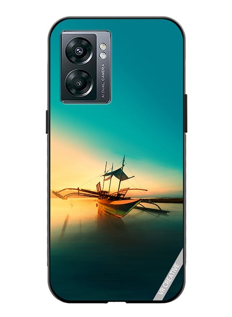Protective Case Cover For Oppo A57 5G Boat On A Water Design Multicolour