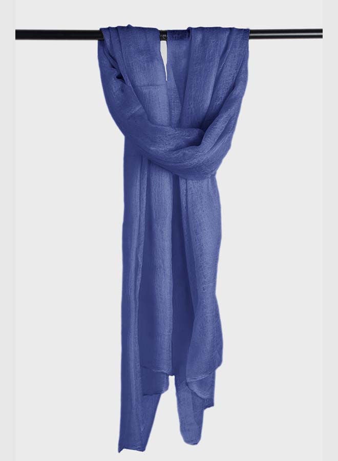 BAJRA 100% Premium Handwoven Cashmere Shawl in Aniline Blue, Traditionally Woven All-in-One Shawl, Wrap & Scarf  - Image 3