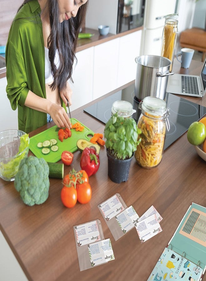 Better Kitchen Products واقيات صفحات بطاقات وصفات الطعام من Better Kitchen Products، 50 قطعة، جيوب 4 × 6 بوصة، جيبان لكل صفحة، (للمجلدات متوسطة الحجم 8.1/2 × 6-7/8 بوصة)، أوراق إعادة تعبئة صفحات جيب كتاب الوصفات. - Image 5