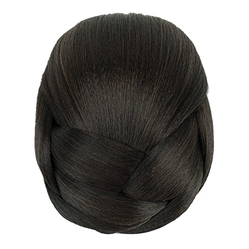 IMISSU Braided Chignon Dancer Hair Cover Donut Hair Pieces Scrunchies Hair Bun Wig Clips Updo Wedding Party for Women M1 Chocolate Brown - Image 1