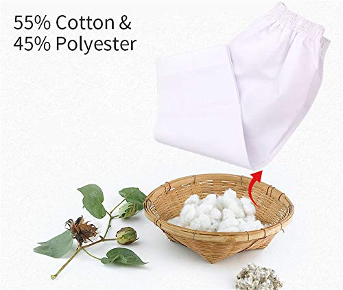 NAMAZU Lightweight Martial Arts Pants - 7oz Poly-Cotton Elastic Waist for Training White - Image 4