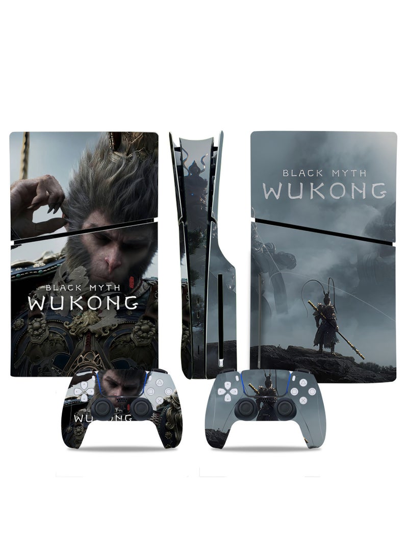 PS5 slim game console sticker, full body sticker, black myth Wukong, film protector, handle sticker - Image 1