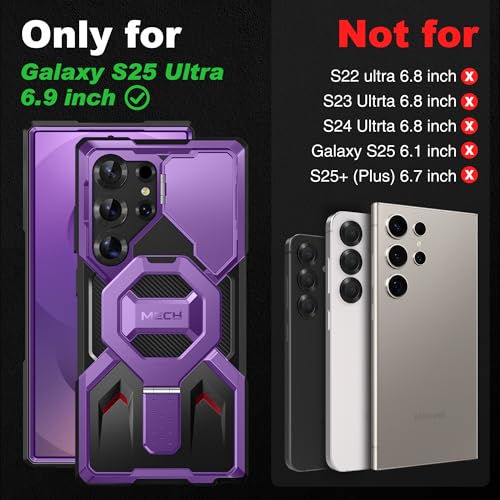 TONGATE Magnetic Stand for Samsung Galaxy S25 Ultra Case with Privacy Screen Protector, [Compatible with Magsafe] [Military Drop Protection] S25 Ultra Case with Camera Cover & Belt Clip,Purple Privacy - Image 2