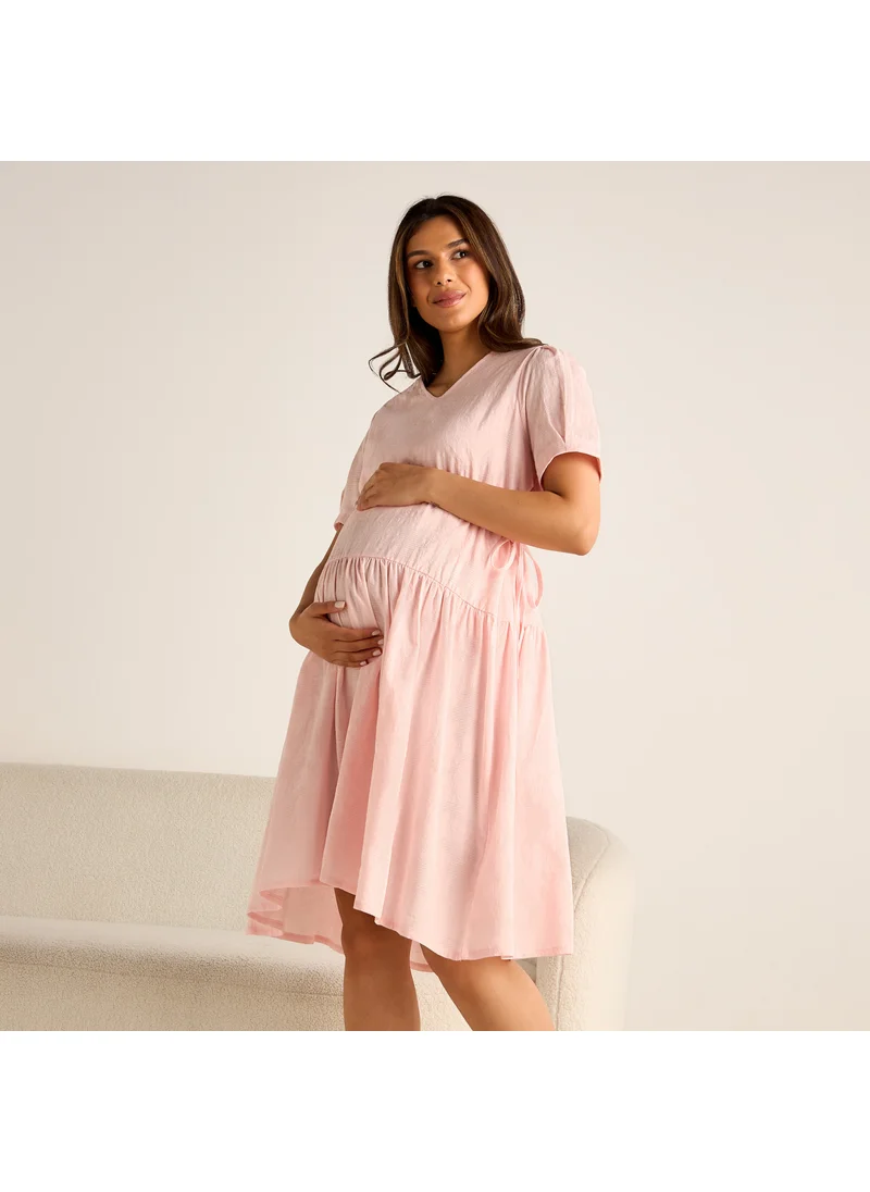 Splash FAV Textured V-neck Maternity Night Dress