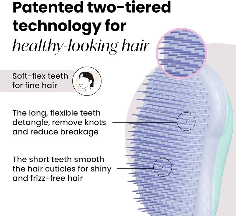 TANGLE TEEZER Dense material Fine and Fragile Detangling Hairbrush, Mint Violet Connectable modular - Image 2