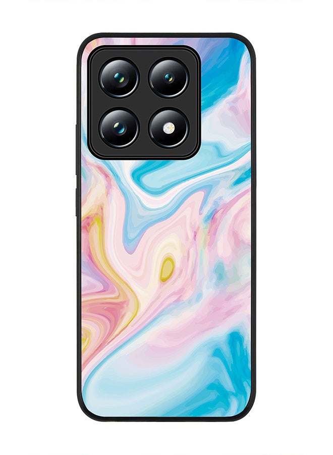 For Xiaomi 14T pro Case,Slim fit Camera Protection, Shockproof Thin Phone cover - Marble Print Aqua