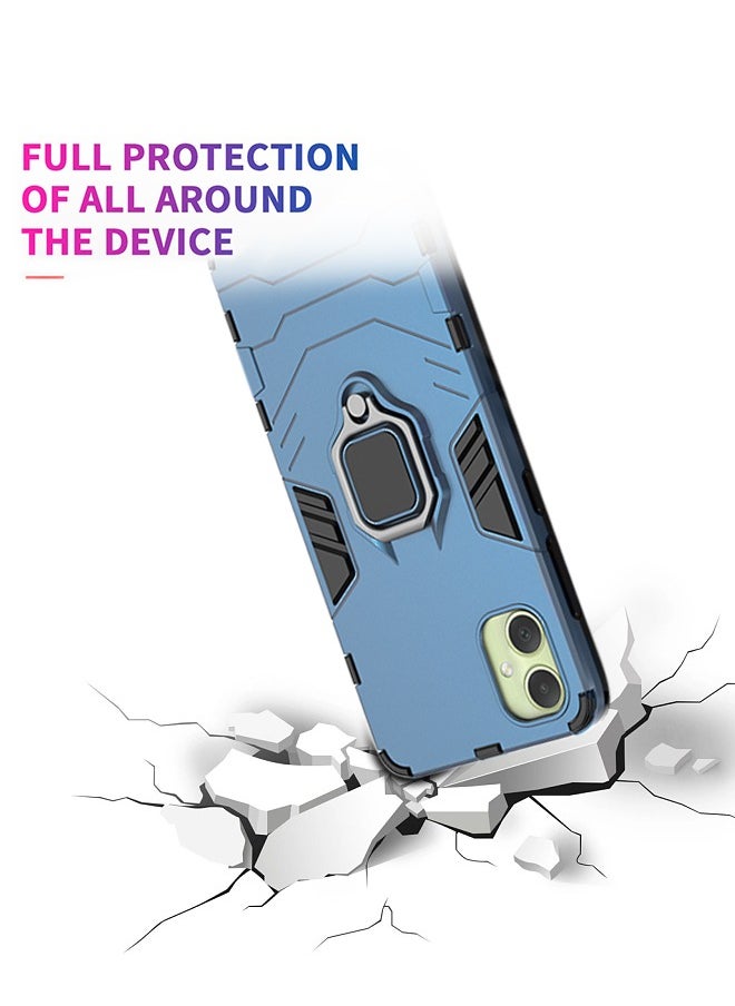 Samsung Galaxy A05 4g Case Cover with Ring Kickstand Stand Back Protective Hybrid Heavy Duty Armor Dual Layer Shockproof Anti-Scratch Back Cover Protector Comfortable Touch Phone Accessory