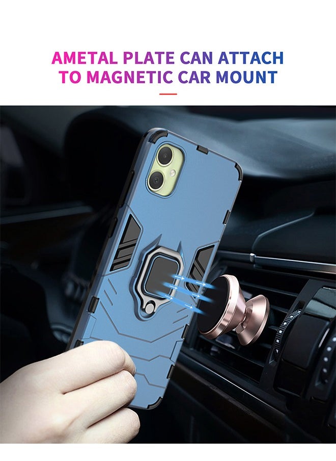 Samsung Galaxy A05 4g Case Cover with Ring Kickstand Stand Back Protective Hybrid Heavy Duty Armor Dual Layer Shockproof Anti-Scratch Back Cover Protector Comfortable Touch Phone Accessory
