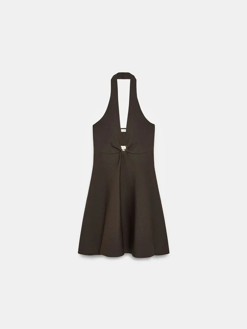ديلفين DILVIN Sleeveless Halter A-Line Mini Dress