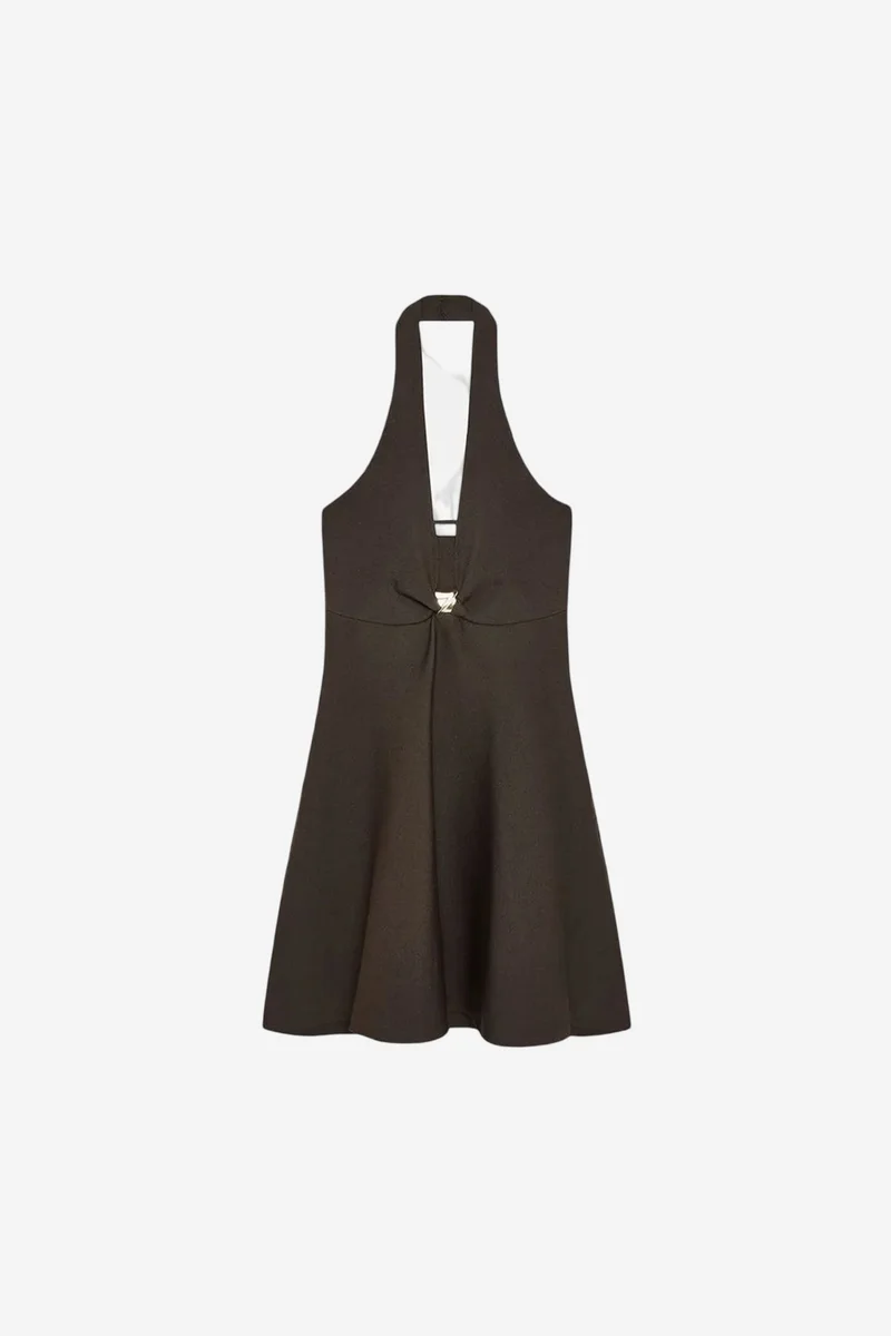 ديلفين DILVIN Sleeveless Halter A-Line Mini Dress