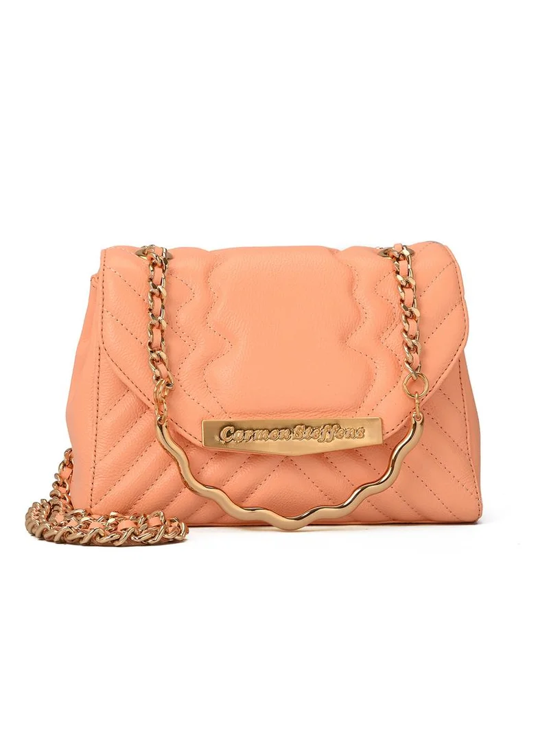 Carmen Steffens Quilted Bag Chain Peach