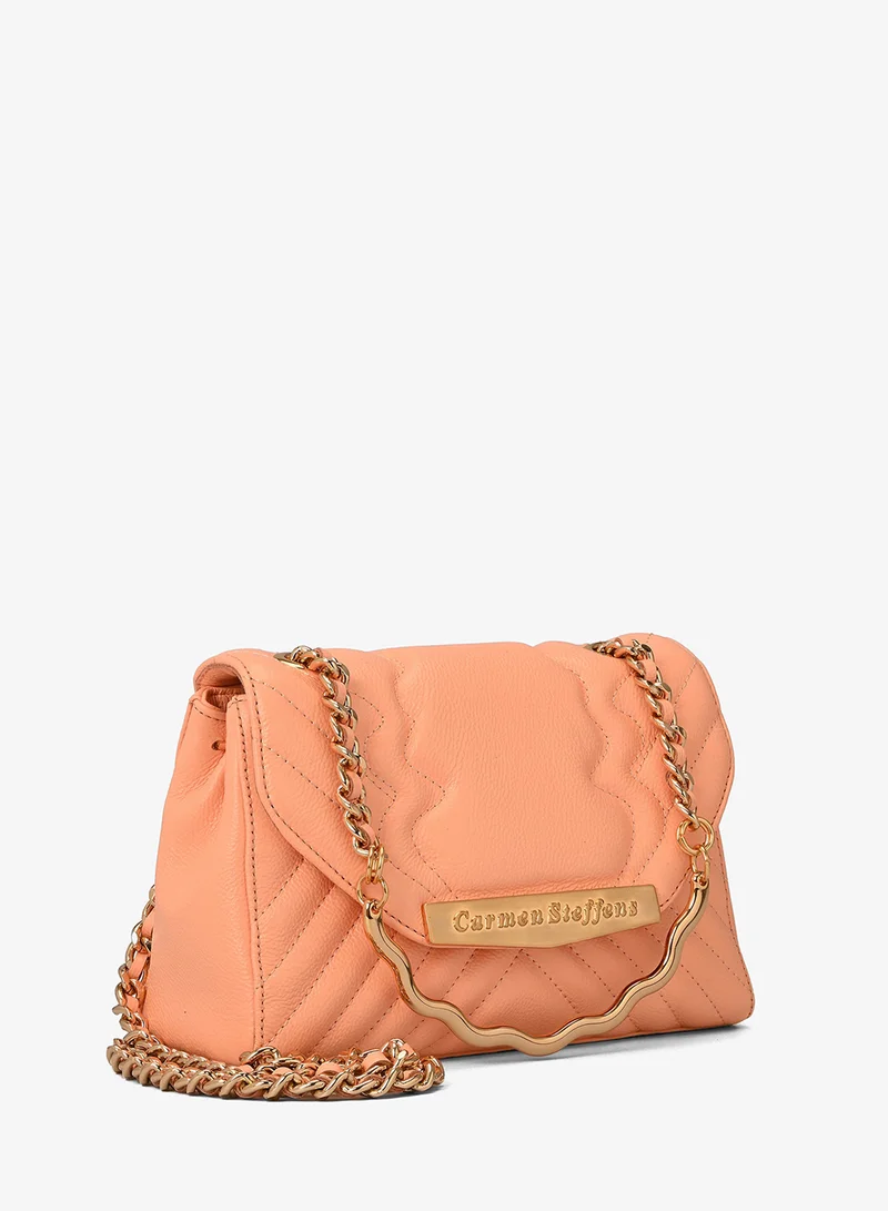 Carmen Steffens Quilted Bag Chain Peach