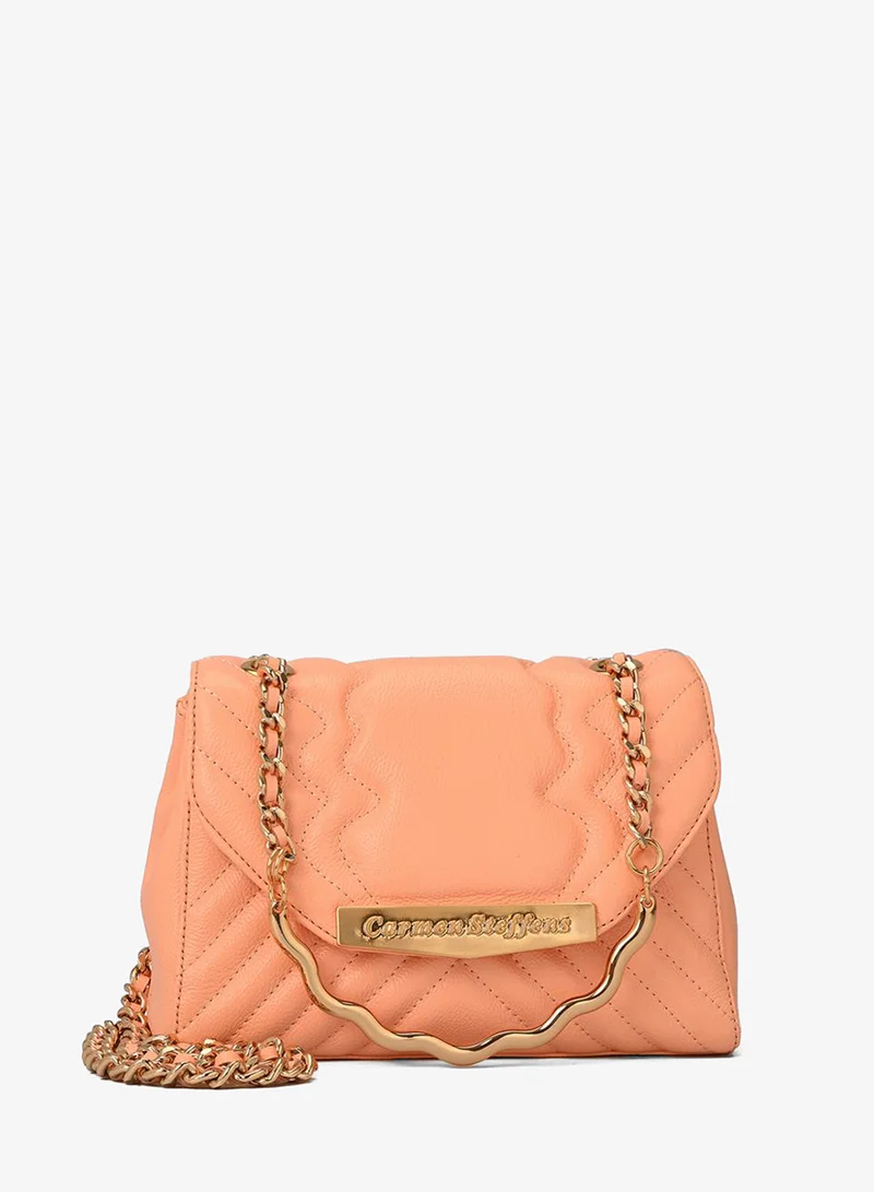 Carmen Steffens Quilted Bag Chain Peach