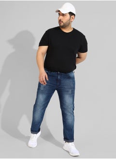 Instafab Plus Men's Classic Blue Medium-Washed Regular Fit Denim Jeans  - Image 5
