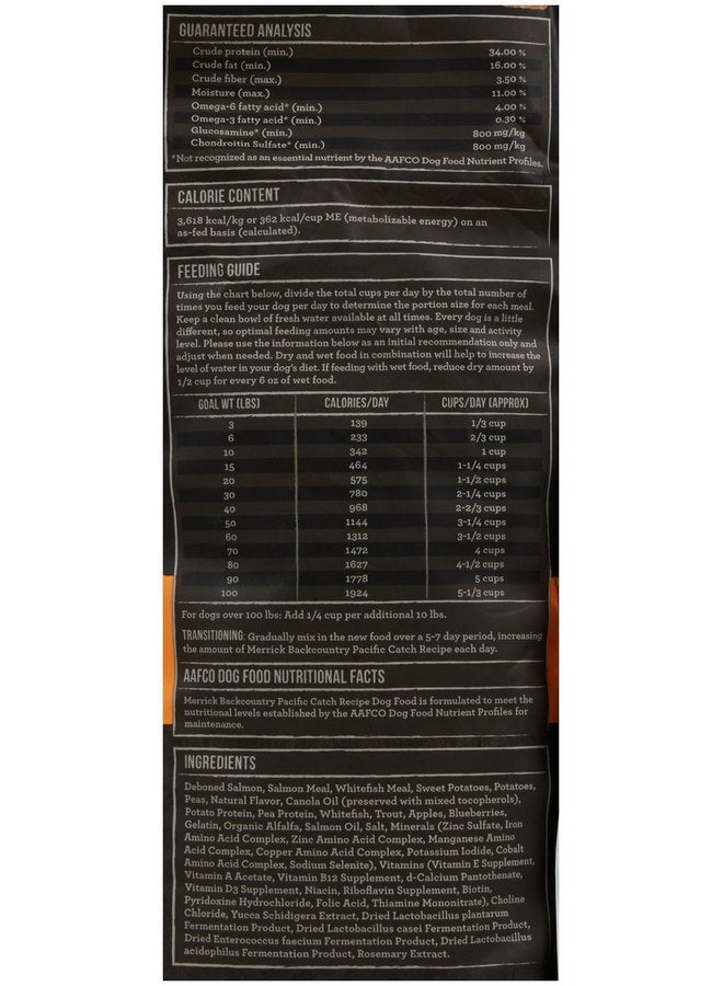 ميريك وصفة طعام Merrick Backcountry Raw Infused Pacific Catch للكلاب 4 رطل (37009) - Image 2