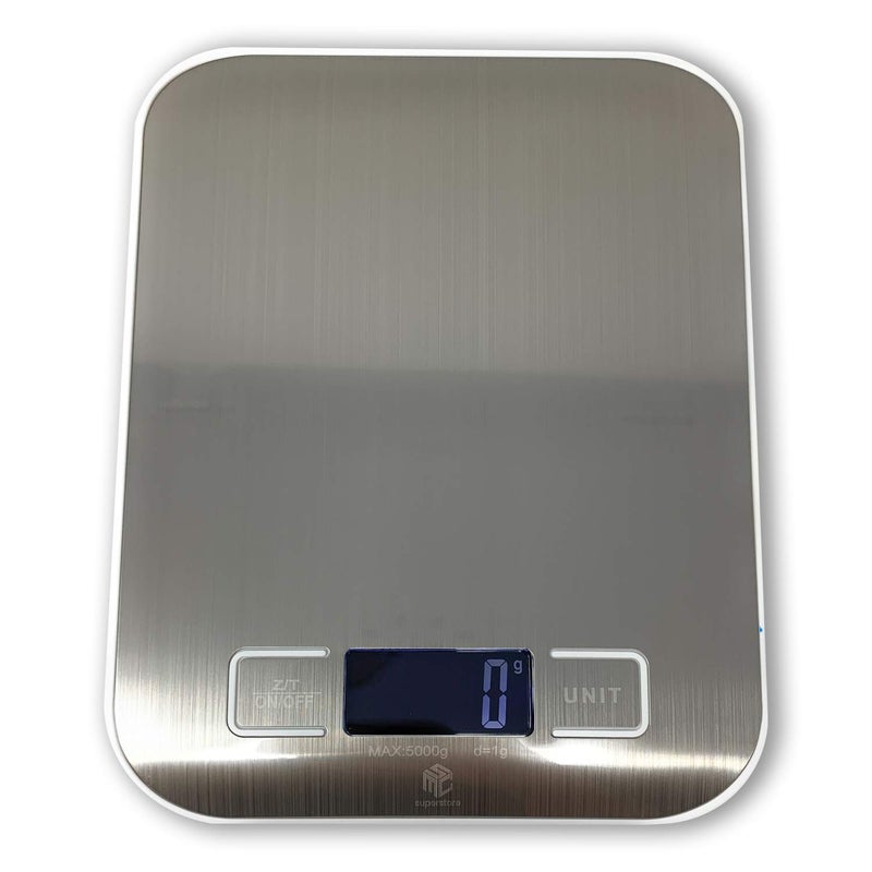 MSC Kitchen Scales Digital Electronic Coffee Weighing Scale for Cooking Baking High-Precision Food, Jewelry Weight Scales, LCD Display, Multifunctional, Tare Feature, Stainless Steel 5kg-AAA - Image 1