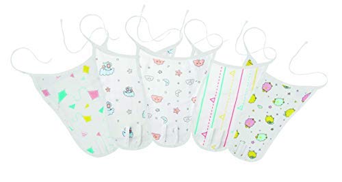 A Toddler Thing - 100% Organic Cotton Muslin Nappy | Multicolor | Size - Newborns | Pack of 5 | Washable Reusable Nappies | U Shape Lace Langot | Cloth Diapers for Babies | Baby Essential Clothes - Image 1