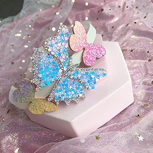 ELEMIRSA 4-Piece Butterfly Hair Hoops and Headbands for Girls, Teens, Toddlers, and Kids - Party Hair Accessories - Image 4