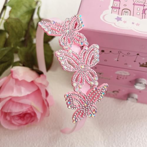 ELEMIRSA 4-Piece Butterfly Hair Hoops and Headbands for Girls, Teens, Toddlers, and Kids - Party Hair Accessories - Image 3