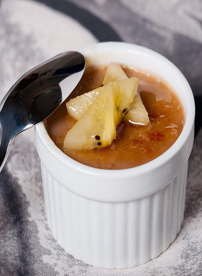 AKDC طقم أواني صغيرة من البورسلين، أواني كريمة آمنة للاستخدام في الفرن، طبق سوفليه من البورسلين للخبز، أوعية حساء لبودنج البصل الفرنسي، أكواب الكاسترد، الحلويات الصغيرة، المربى، الصلصات (5.5 أونصة - مجموعة من قطعة واحدة) - Image 2