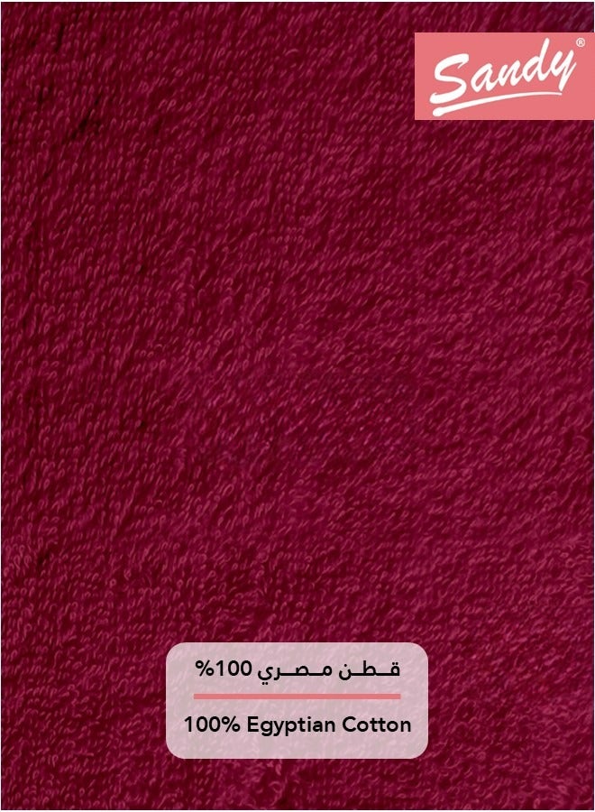 Sandy Premium Hotel Quality Hair Towel Set 100% Cotton Made in Egypt - 600 GSM, Soft Quick Drying and Highly Absorbent (4 Pack - 50x90 cm), Burgundy - Image 4