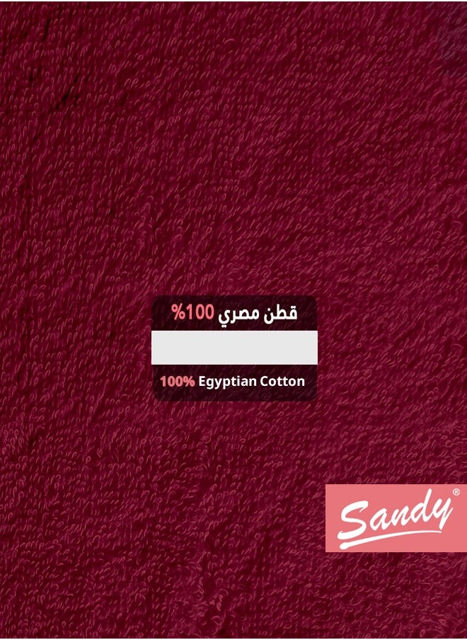 ساندي ساندي منشفة شعر فاخرة بجودة الفنادق مصنوعة من القطن بنسبة 100% مصنوعة في مصر - 600 غرام لكل متر مربع، ناعمة وسريعة الجفاف وعالية الامتصاص (4 قطع - 50 × 90 سم) - بورغندي  - Image 4