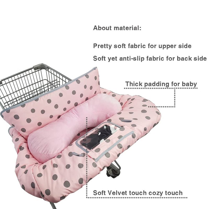 DODO NICI Shopping Cart Cover for Baby/Toddler with Supportive seat positioner, Cozy High Chair Cover, Pink - Image 5