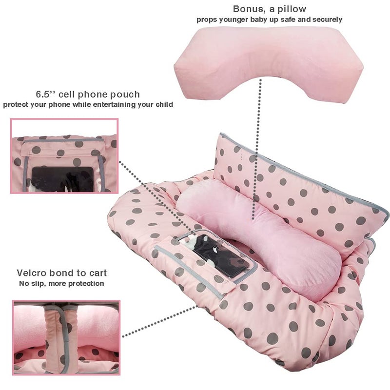 DODO NICI Shopping Cart Cover for Baby/Toddler with Supportive seat positioner, Cozy High Chair Cover, Pink - Image 3